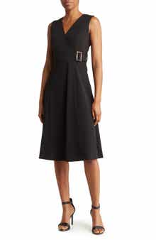 Calvin Klein Sleeveless Button Accent Midi Dress | Nordstromrack