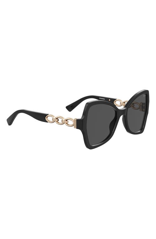 Shop Moschino 54mm Butterfly Sunglasses In Black/grey