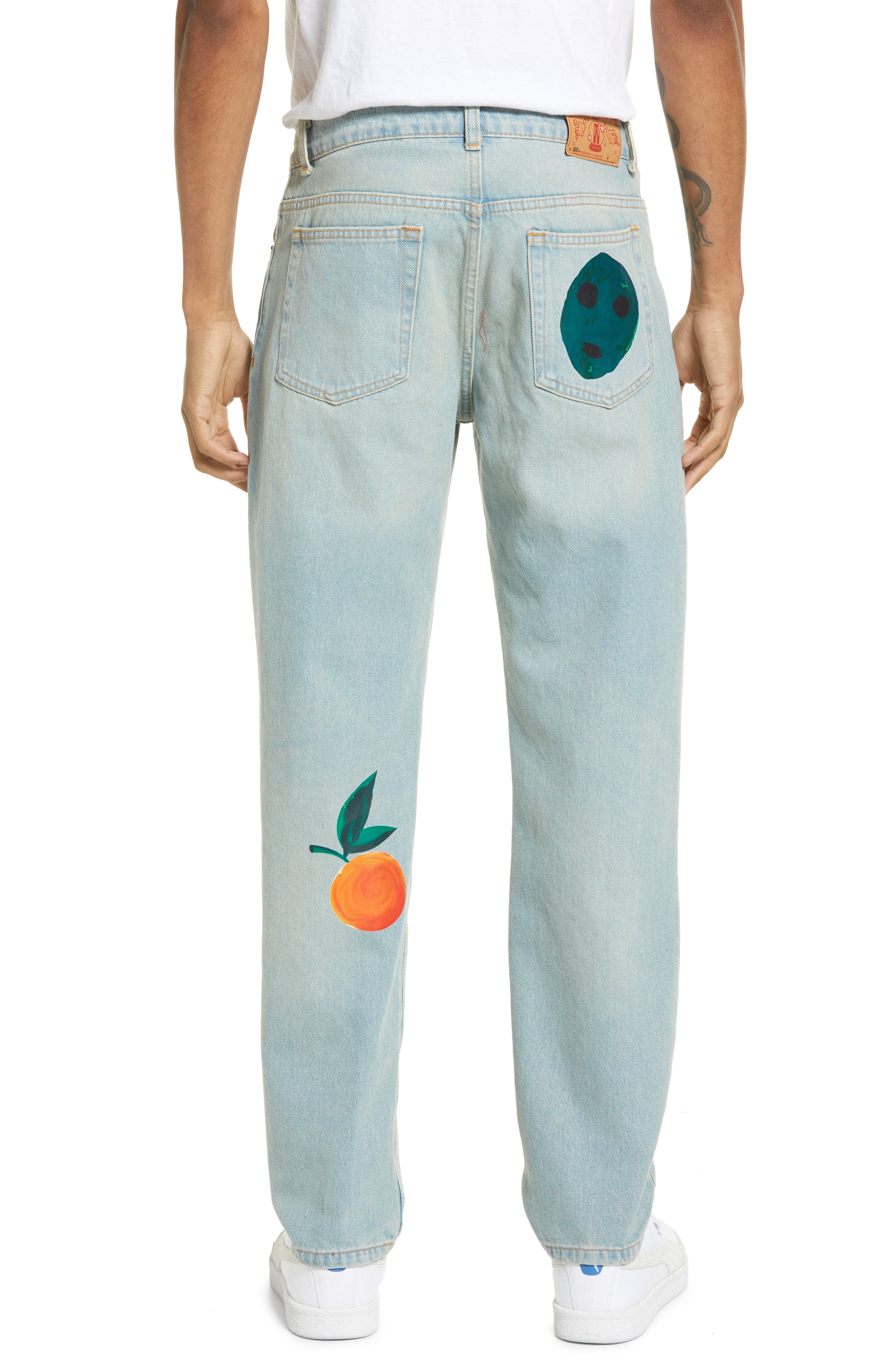 Graphic Print Cotton Jeans | Nordstrom