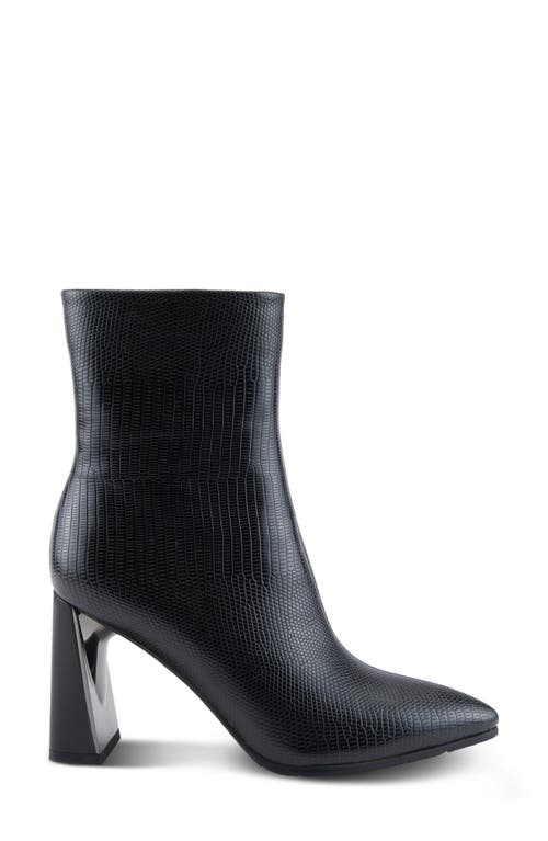 Azura By Spring Step Attention Snakeskin Embossed Bootie In Black