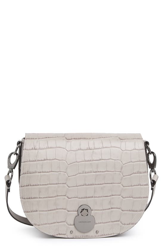 Longchamp Croc Embossed Leather Crossbody Bag In Pearl ModeSens