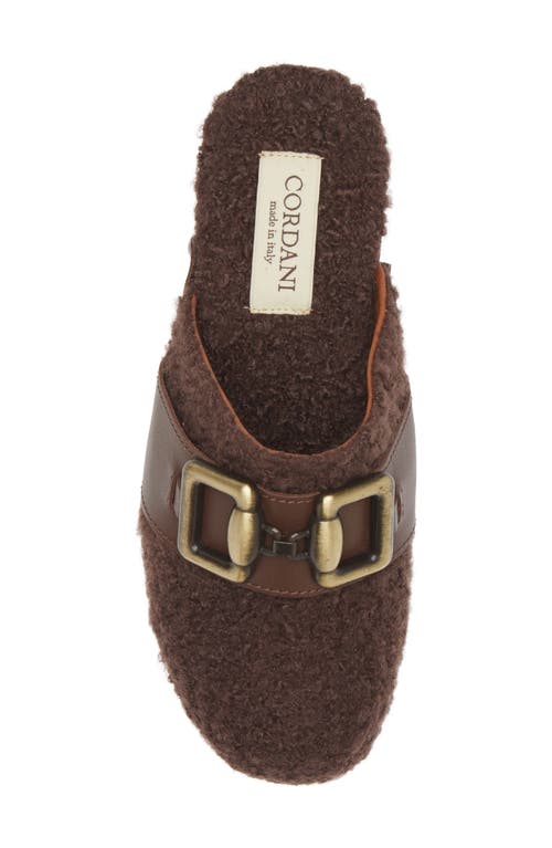 Cordani Winona Faux Shearling Platform Clog In Cacao/cacao