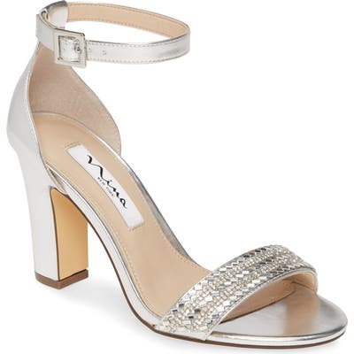 Nina Suzette Ankle Strap Sandal- Metallic