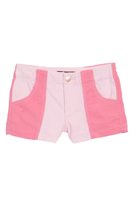 Shop Joe's Kids' Avril Colorblock Cotton Corduroy Shorts In Hot Pink