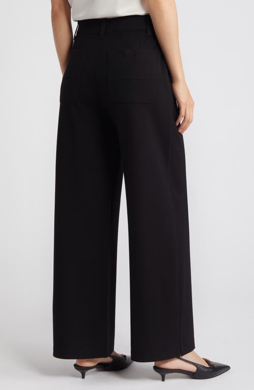 Wit & Wisdom Whitney 'ab'solution Skyrise Flat Front Wide Leg Pants In Black