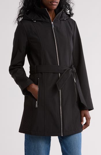 Shop Bcbgeneration Belted Softshell Jacket In Black