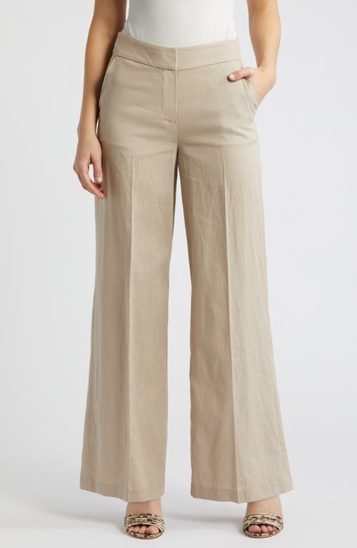 Tahari ASL Wide Leg Linen Blend Pants at Nordstrom,