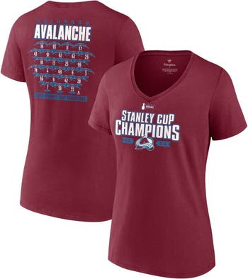 Women's Fanatics Branded White Colorado Avalanche 2022 Stanley Cup Champions Signature Roster V-Neck T-Shirt