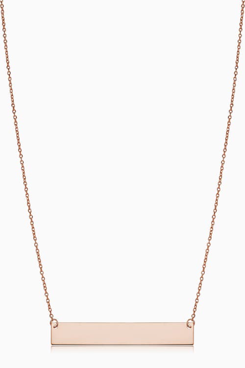 Oradina 10k Gold Brooklyn Bar Necklace In Rose Gold