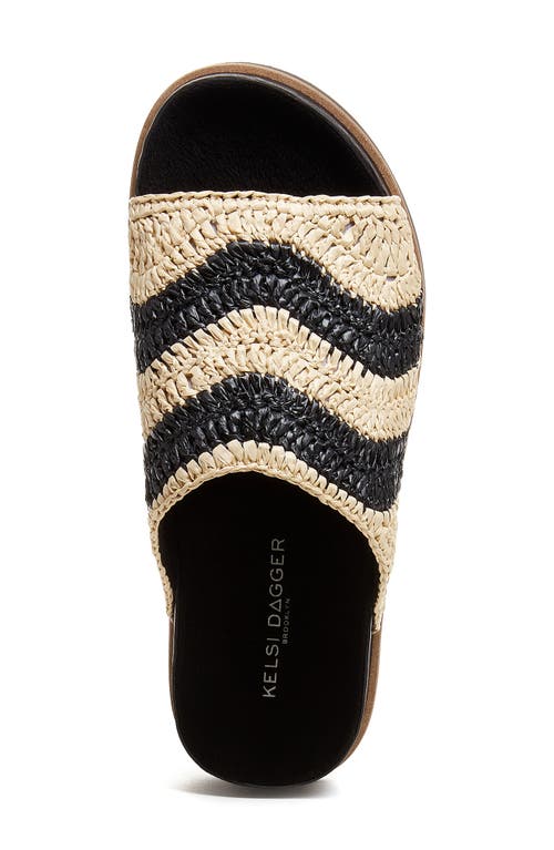 Kelsi Dagger Brooklyn Squish Raffia Sandal In Black/natural