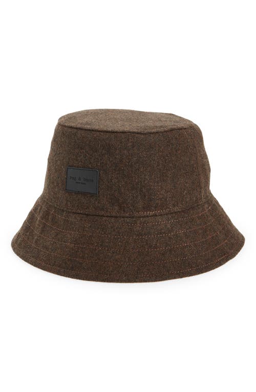 rag & bone Addison Recycled Polyester Wool Bucket Hat Espresso at Nordstrom,