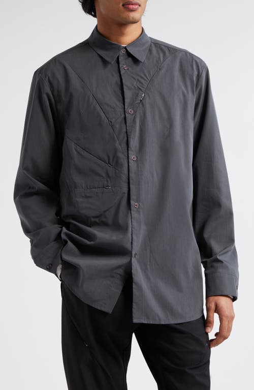 POST ARCHIVE FACTION 5.1 Center Button-Up Shirt Charcoal at Nordstrom,