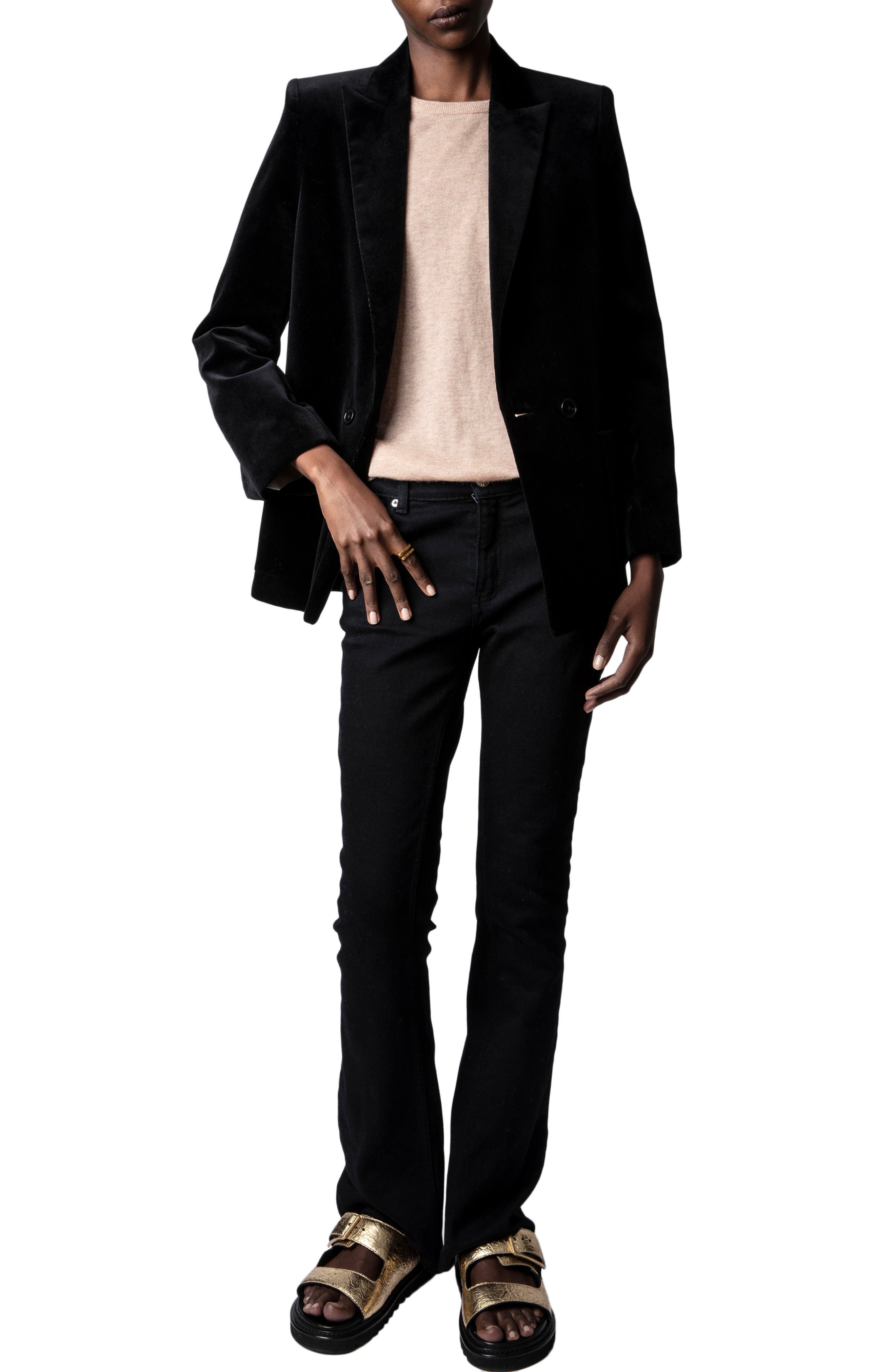 Zadig & Voltaire Ida Elbow Sleeve Cashmere Sweater Nordstrom