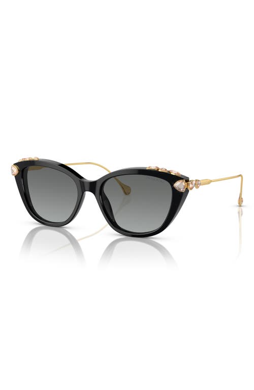 Swarovski 53mm Gradient Cat Eye Sunglasses In Grey Flash