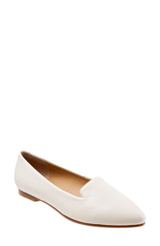 Shop Trotters Harlowe Pointed Toe Loafer In Off White Leather