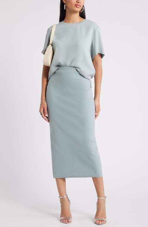 Shop Open Edit Luxe Sculpt Maxi Skirt In Teal Pond