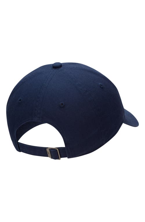 Shop Nike Club Futura Wash Baseball Cap In Midnight Navy/white