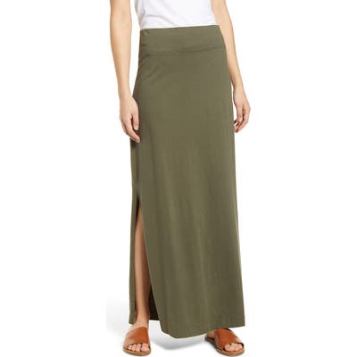 Petite Caslon Knit Maxi Skirt, Green