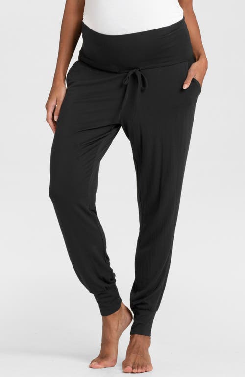 Shop Seraphine Maternity Joggers In Grey/black