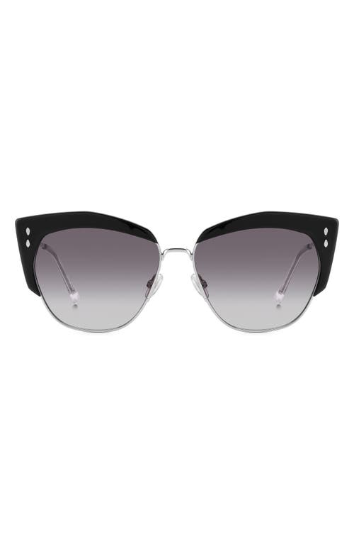 Isabel Marant 58mm Gradient Cat Eye Sunglasses in Black Silver/Grey Shaded at Nordstrom