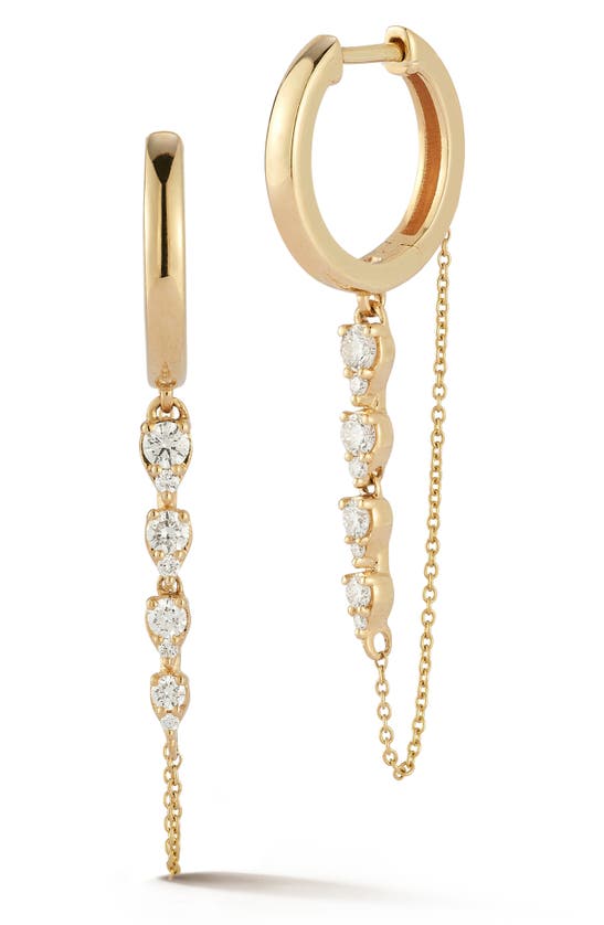 Shop Dana Rebecca Designs Sophia Ryan Diamond Drop Huggie Hoop Earrings In Yellow Gold/ Diamond