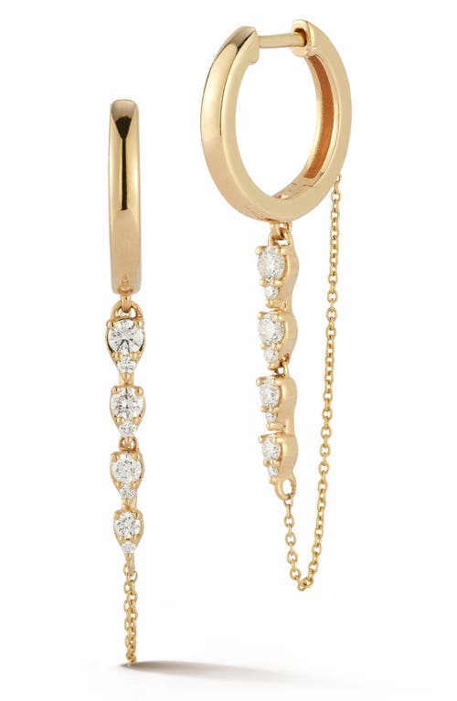 Sophia Ryan Diamond Drop Huggie Hoop Earrings in Yellow Gold/Diamond