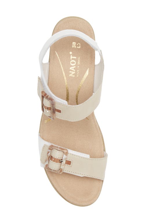 Shop Naot Mode Sandal In White/soft Ivory/latte