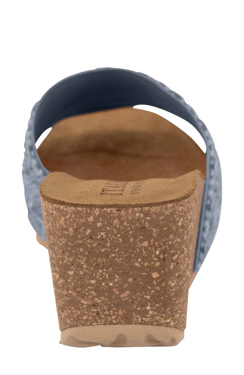 Italian Shoemakers Ibbie Platform Wedge Slide Sandal In Sky
