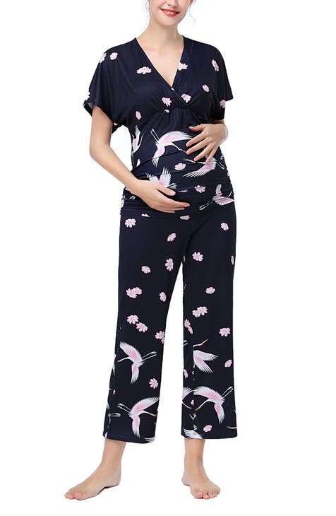 Maternity and Nursing Pyjama with Cache-Coeur Neck order online