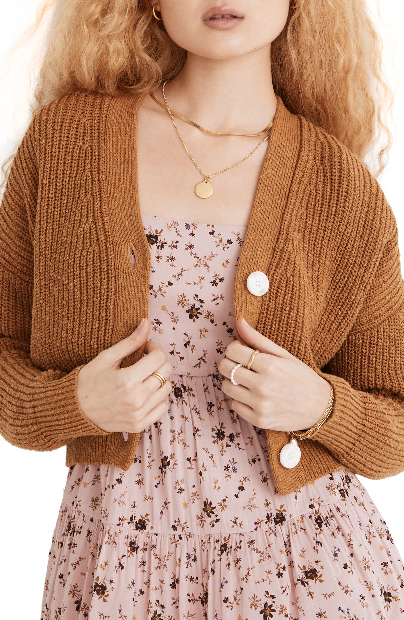 short beige cardigan