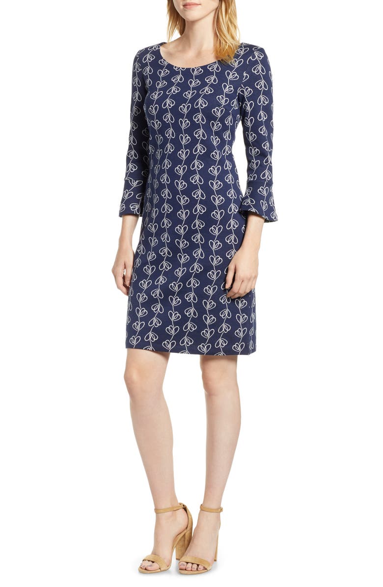 Boden Jacquard Modern Sleeve Cotton Blend Dress | Nordstrom