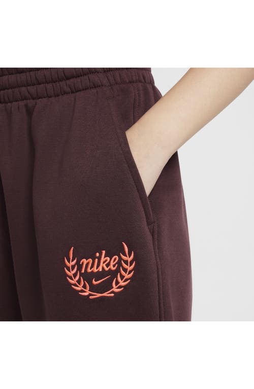 Nike Kids' Club Cotton Blend Fleece Sweatpants In Burgundy Crush/ Hot Punch