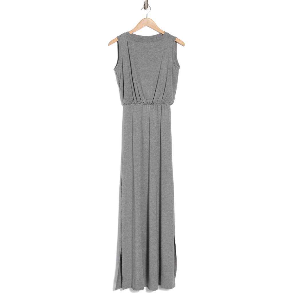 Go Couture Sleeveless Maxi Dress In Warm Heather Grey