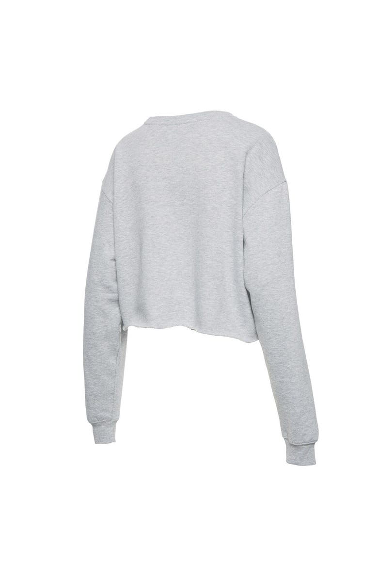 Junk Food Women's Junk Food Heathered Gray Chicago Bulls NBA x MTV I Want My Cropped Fleece Pullover Sweatshirt, Alternate, color, Heather Gray