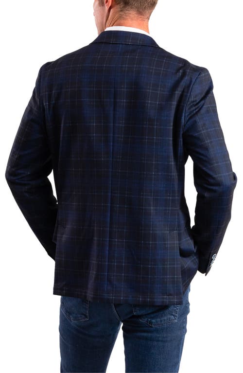 SAVILE ROW CO SAVILE ROW CO NAVY PLAID KNIT SPORT COAT 