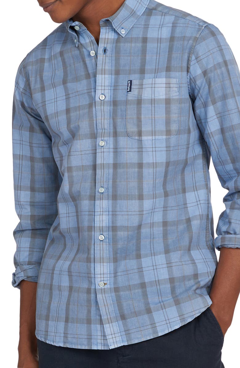 Barbour Tailored Fit Tartan Button-Down Shirt, Main, color,