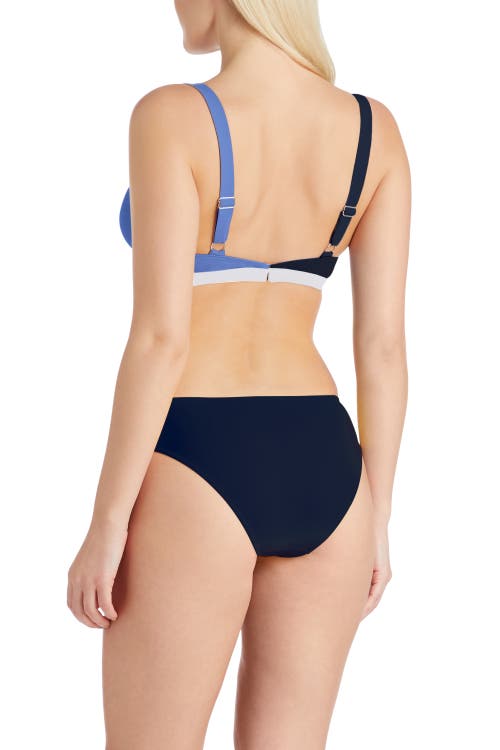 Shop Valimare Carmel Color Block Bikini Top In Navy Blue