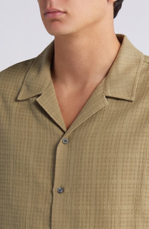 Shop Frame Oversize Textured Cotton Camp Shirt In Dry Sage