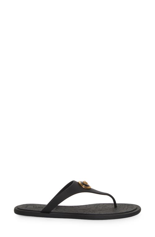 Shop Versace Medusa Flip Flop In Black/ Gold