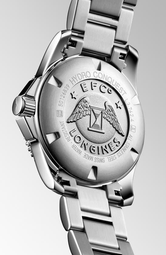Shop Longines Hydroconquest Automatic Bracelet Watch, 41mm In Silver/ Black