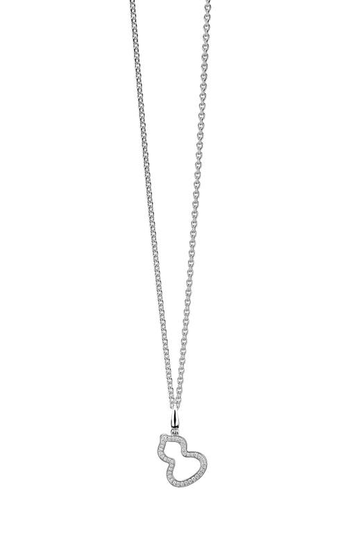 Small Wulu Diamond Pendant Necklace in White Gold