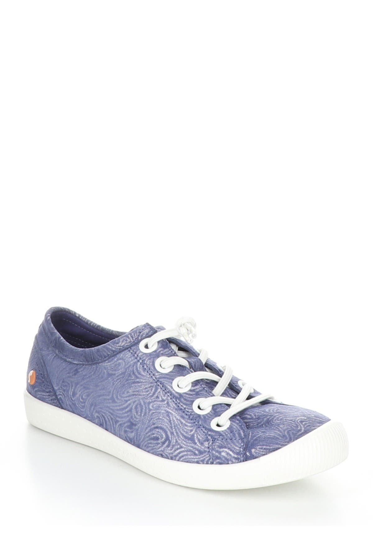 Softinos By Fly London Isla Distressed Sneaker In 014 Blue Suede Curve