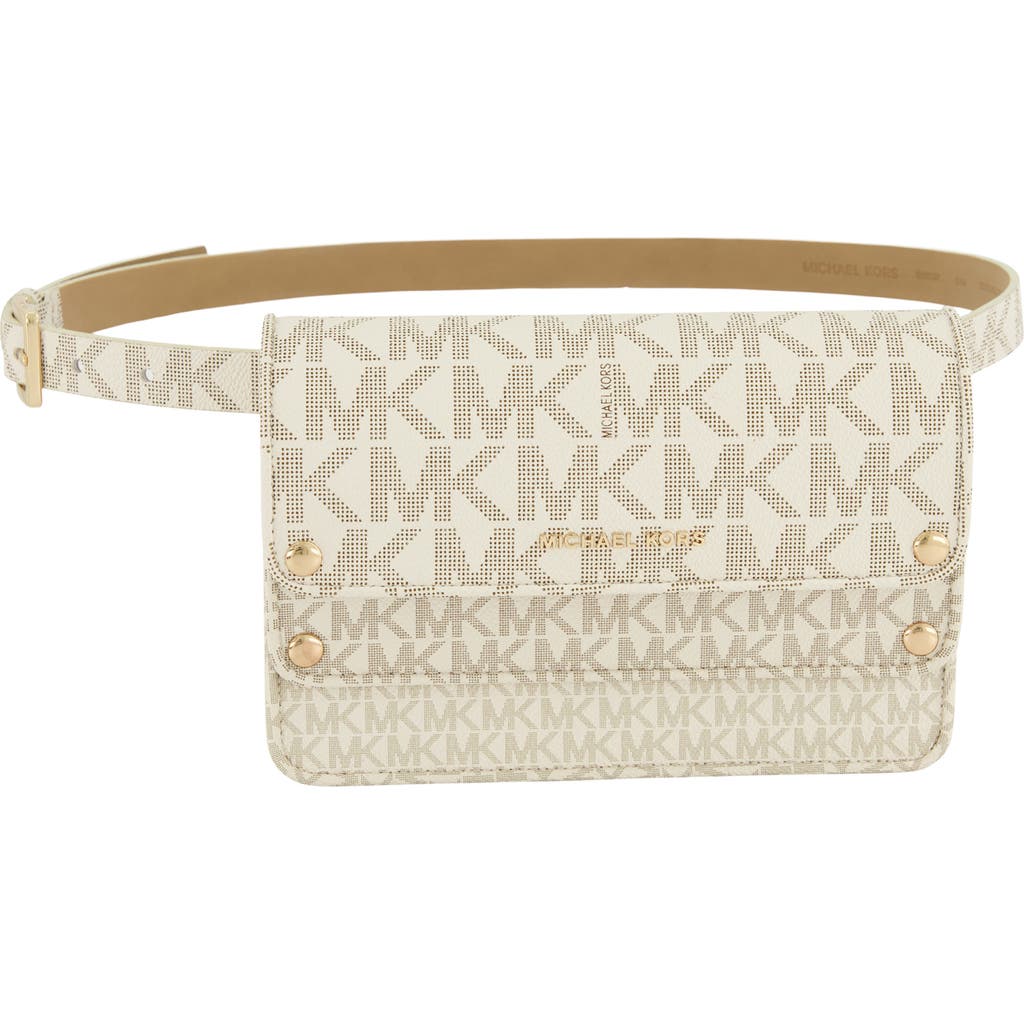 Michael Michael Kors Michael Kors Logo Faux Leather Belt Bag In Vanilla