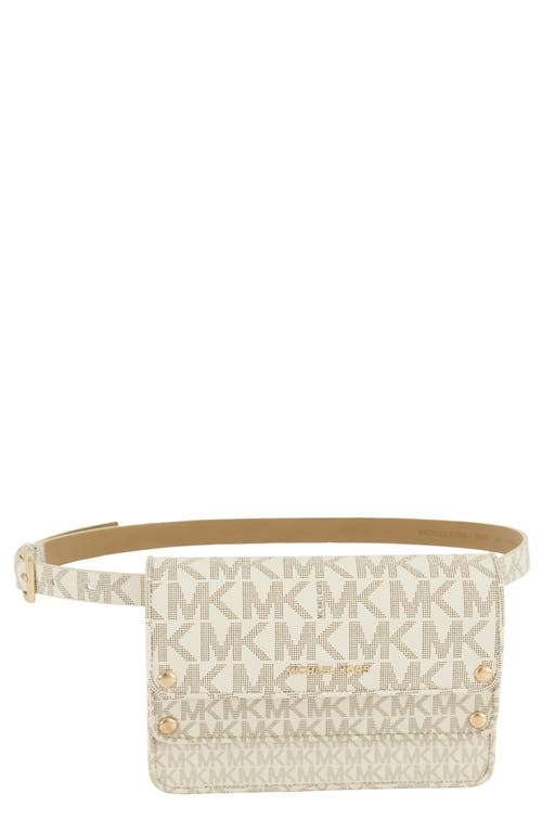 MICHAEL Michael Kors Michael Kors Logo Faux Leather Belt Bag in Vanilla at Nordstrom, Size Small