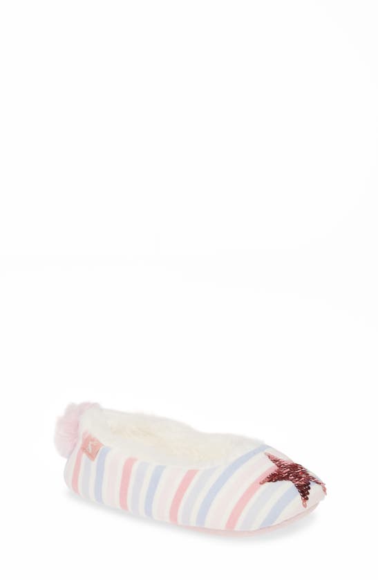 Click to view more detailed imagery on our partner's website Joules Kids' Dreama Faux Fur Slipper In Silver Star