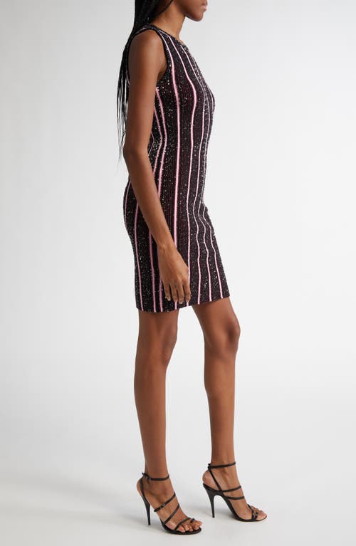 Shop Missoni Stripe Sequin Sleeveless Minidress In Red And Black
