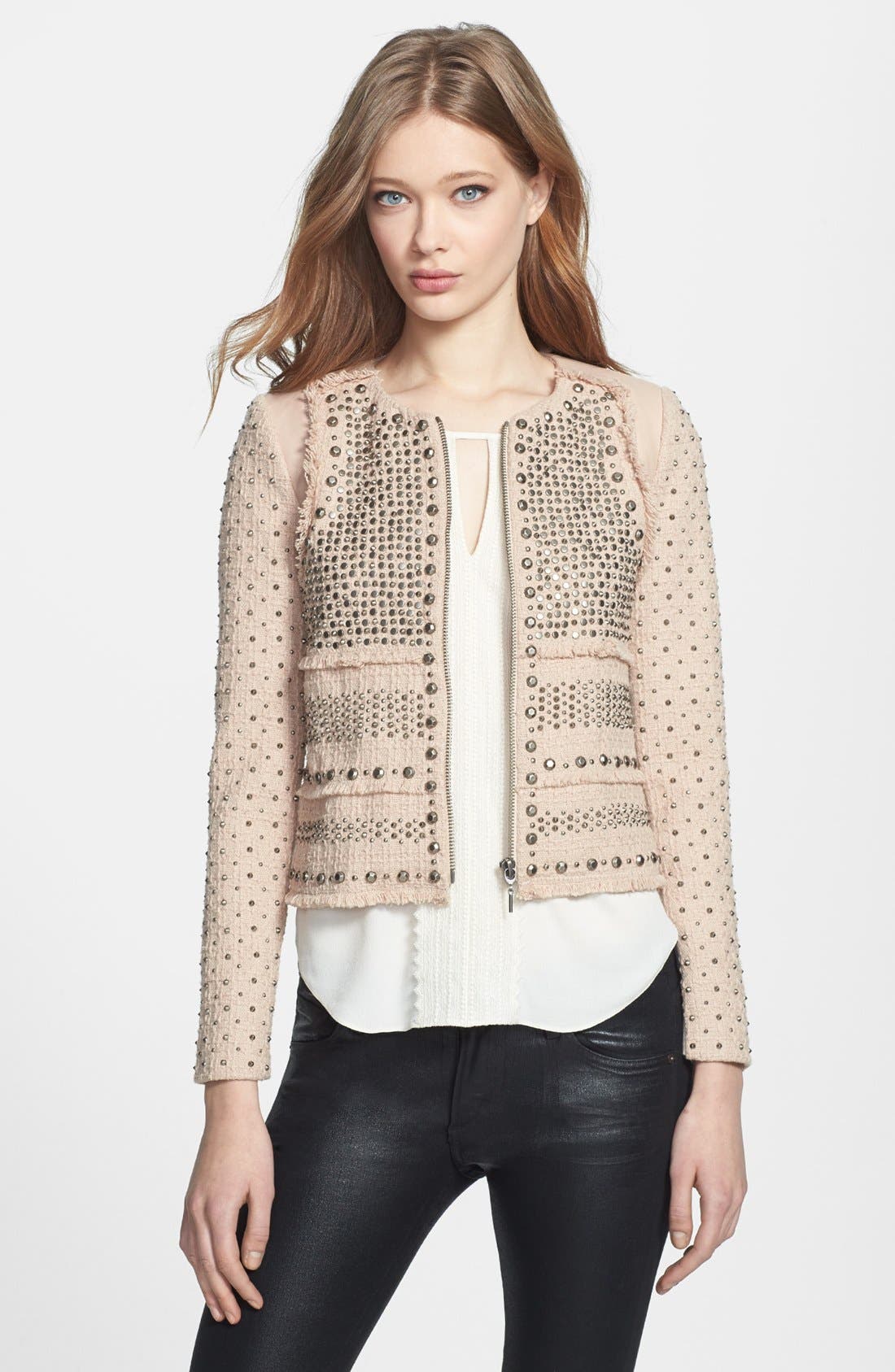 Rebecca Taylor Studded Tweed Jacket Nordstrom