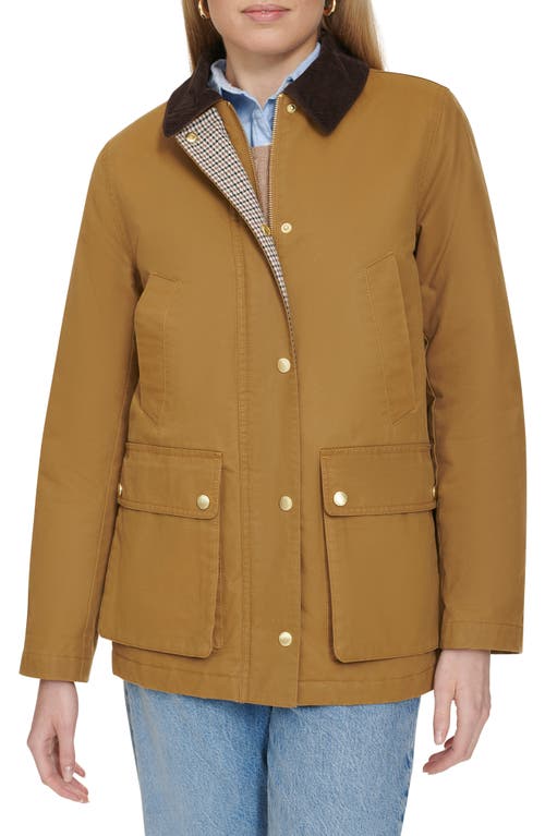 Cole Haan Coated Hunter Jacket In Khaki