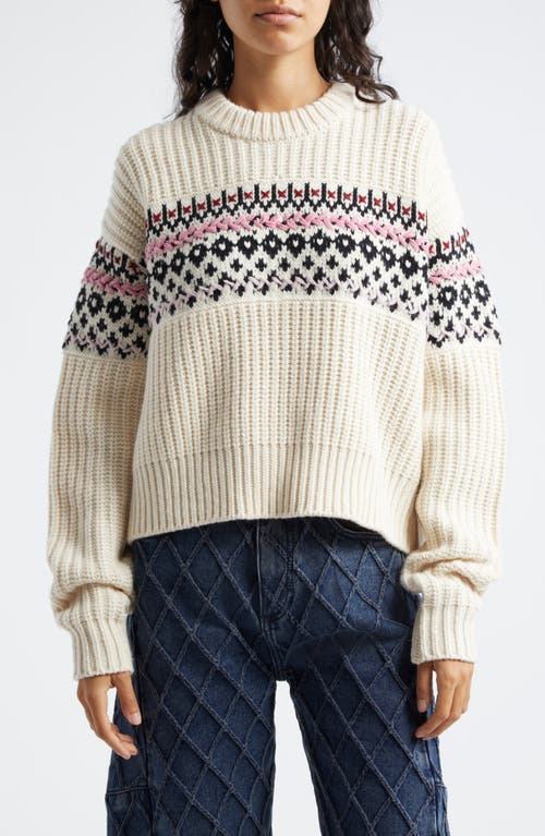 Shop Rag & Bone Leigh Fair Isle Wool Sweater In Ivory