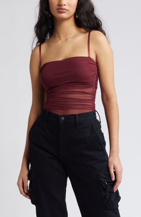 Material Girl Juniors' Black Ribbed Cropped Cami Top Size Medium $44